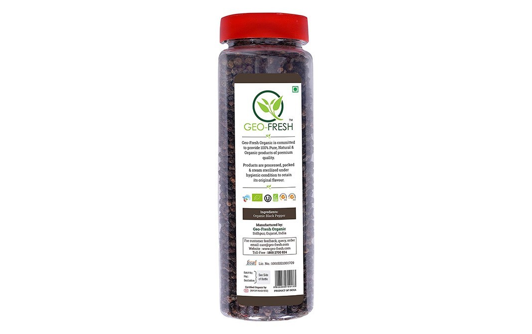Geo-Fresh Organic Black Pepper    Bottle  440 grams